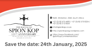 The 125th commemoration of the Battle of Spion Kop will take place on 24 January 2025