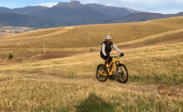 Mountain biking at Cathkin Trails in the Drakensberg