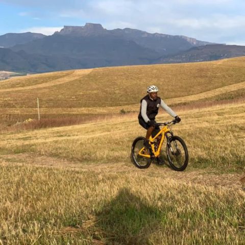 Mountain biking at Cathkin Trails in the Drakensberg